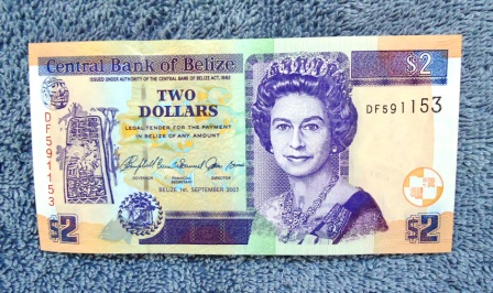 Belize Two Dollar Bill